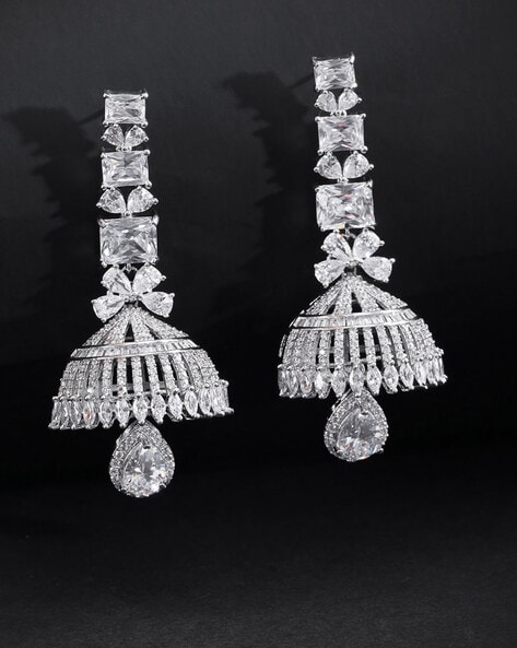 Ruby Studded American Diamonds Earrings