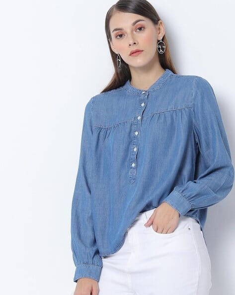 denim top for women