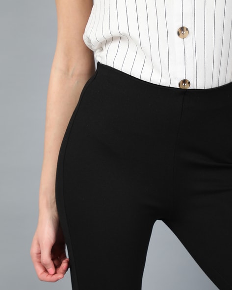 Buy COVER STORY Black Coloured Polyester Women Trousers Size  34 at  Amazonin