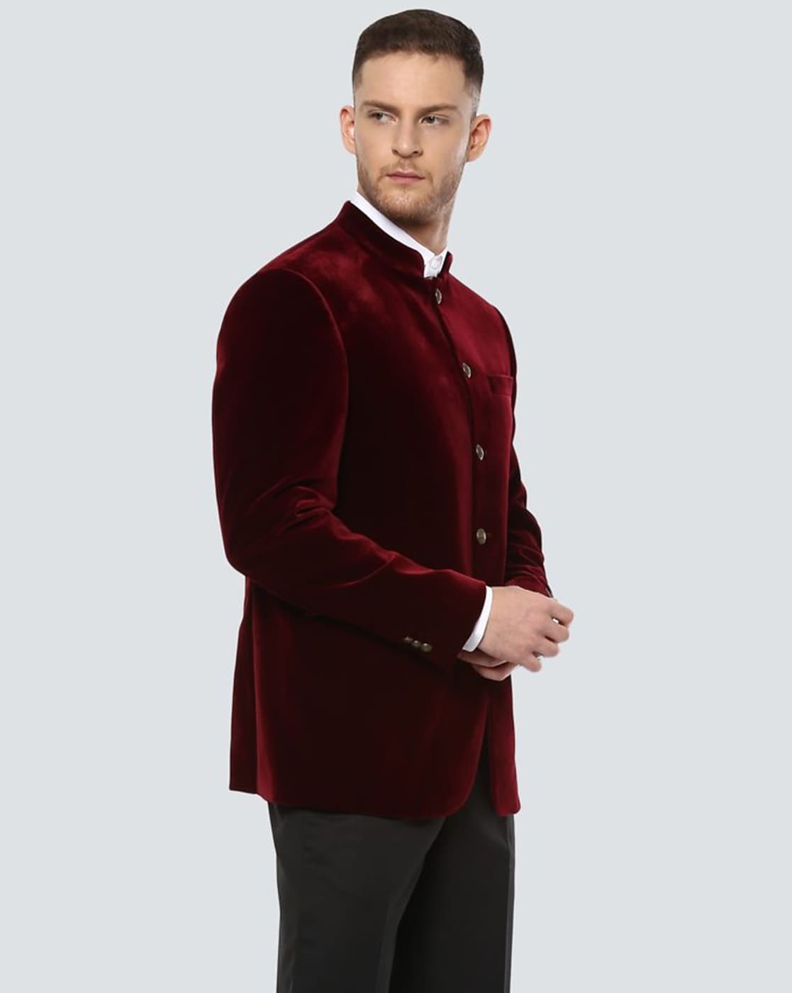 LOUIS PHILIPPE Bandhgala suit Textured Men Suit - Price History