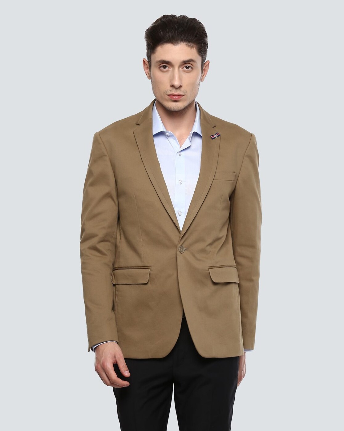 40% OFF on Louis Philippe Sport Blue Printed Steven Super Slim  Single-Breasted Blazer on Myntra