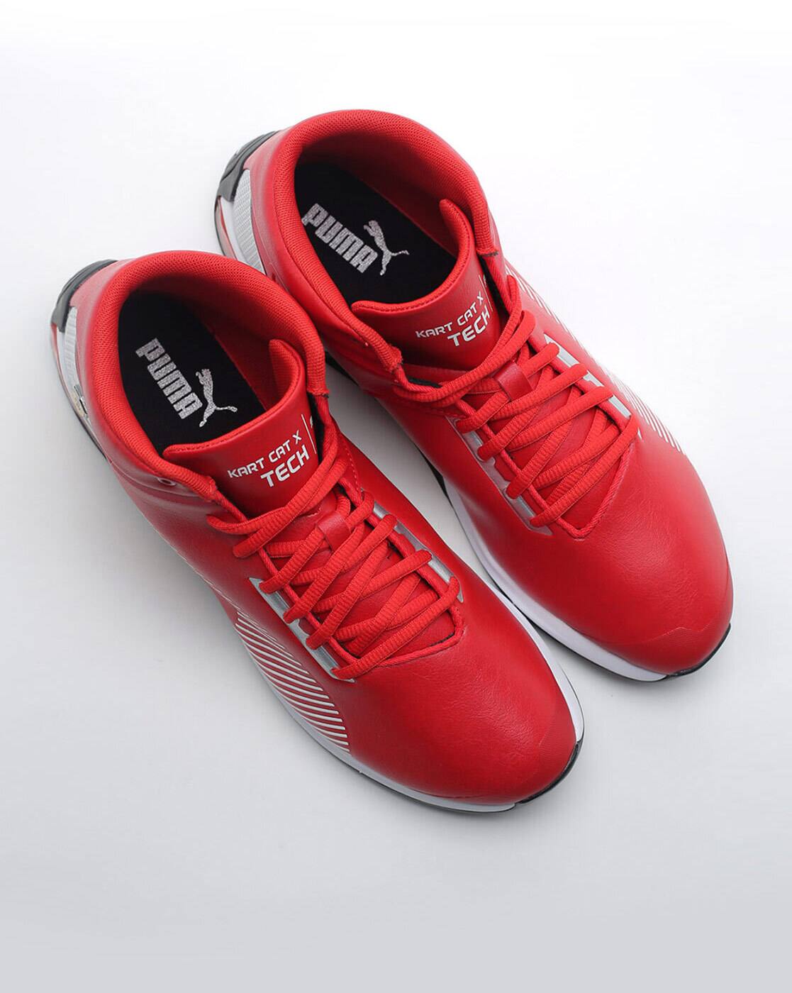 Buy Puma Ferrari Race Kart Cat-X Tech Mid-Top Lace-Up Shoes | Red