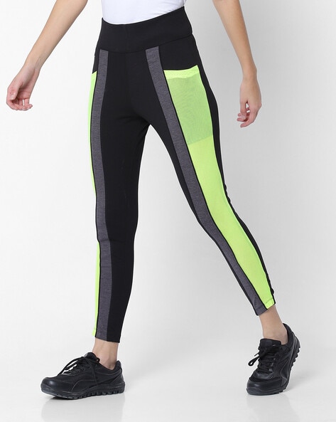 Buy online Mesh Pocket Paneled High Rise Legging from Capris