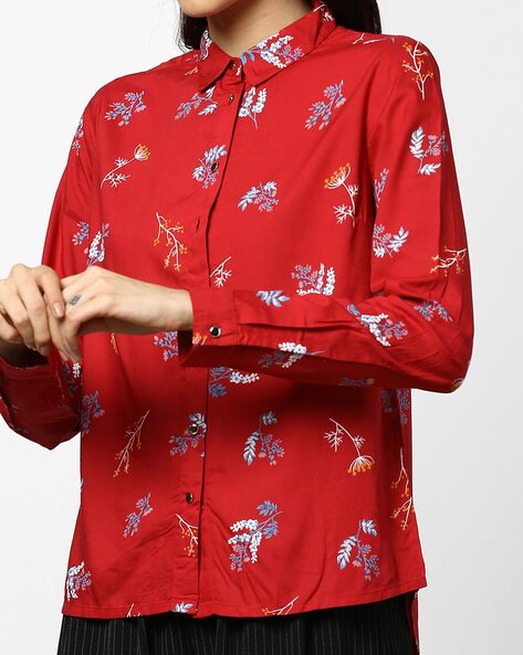 red floral shirt womens