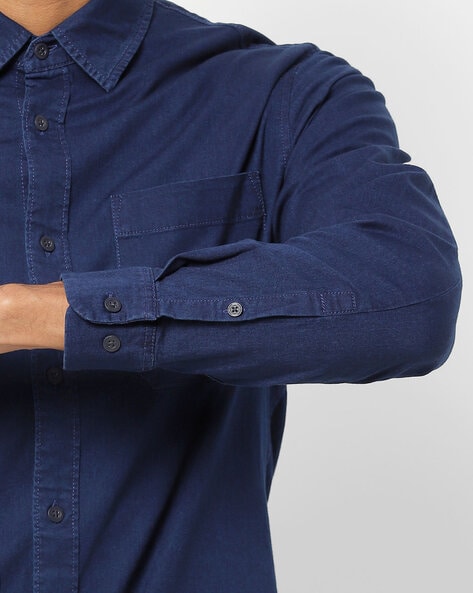 calvin klein navy blue shirt