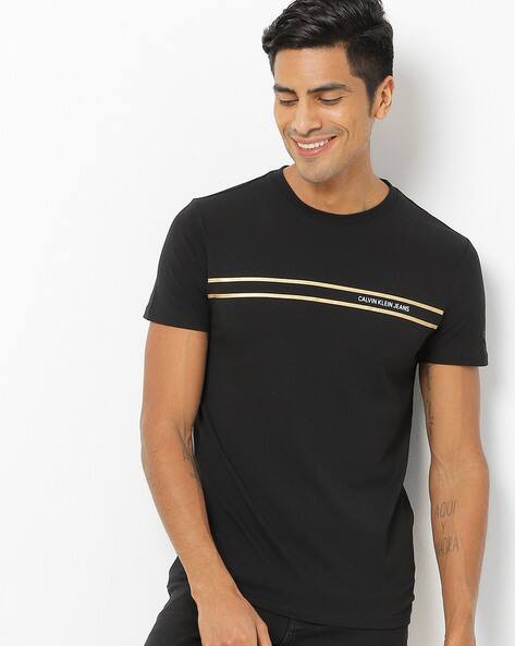 calvin klein slim fit black t shirt