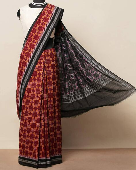 Sambalpuri Ikat Cotton Saree Without Blouse – Bidyut Fashion