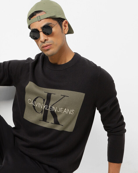 Buy Black Sweaters u0026 Cardigans for Men by Calvin Klein Jeans Online |  Ajio.com