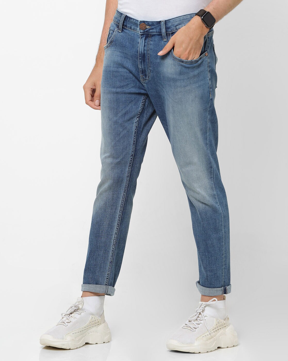 cropped slim fit jeans