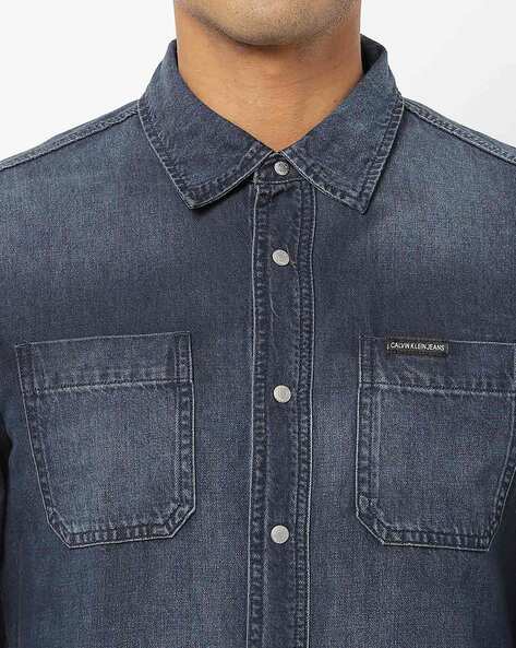 Denim Shirt with Patch Pockets