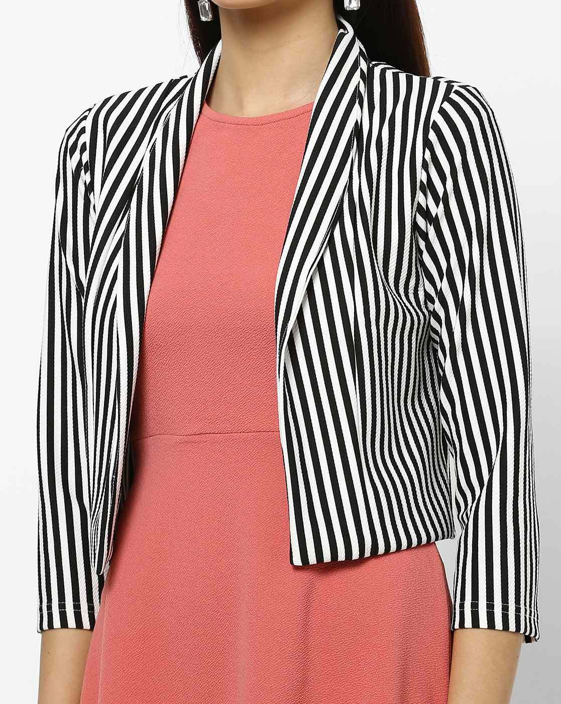 Azra Striped Jacket- Luggage - Lansky Bros.