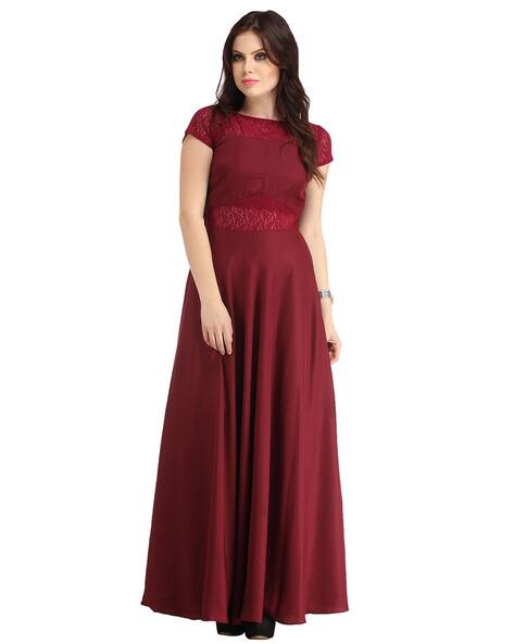 Lace Fit & Flare Dress with Applique