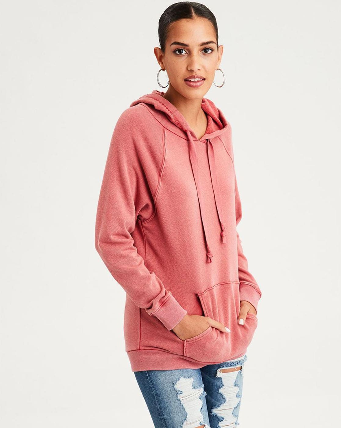 american eagle pink hoodie