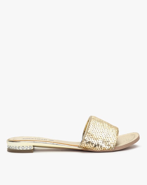 EETTARO Women's Glitter Shiny Slide Sandals India | Ubuy