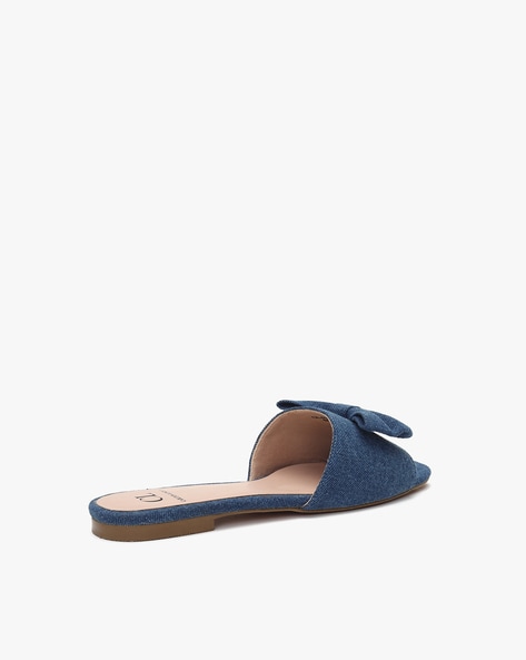 Blue jean sandals with bow new arrivals