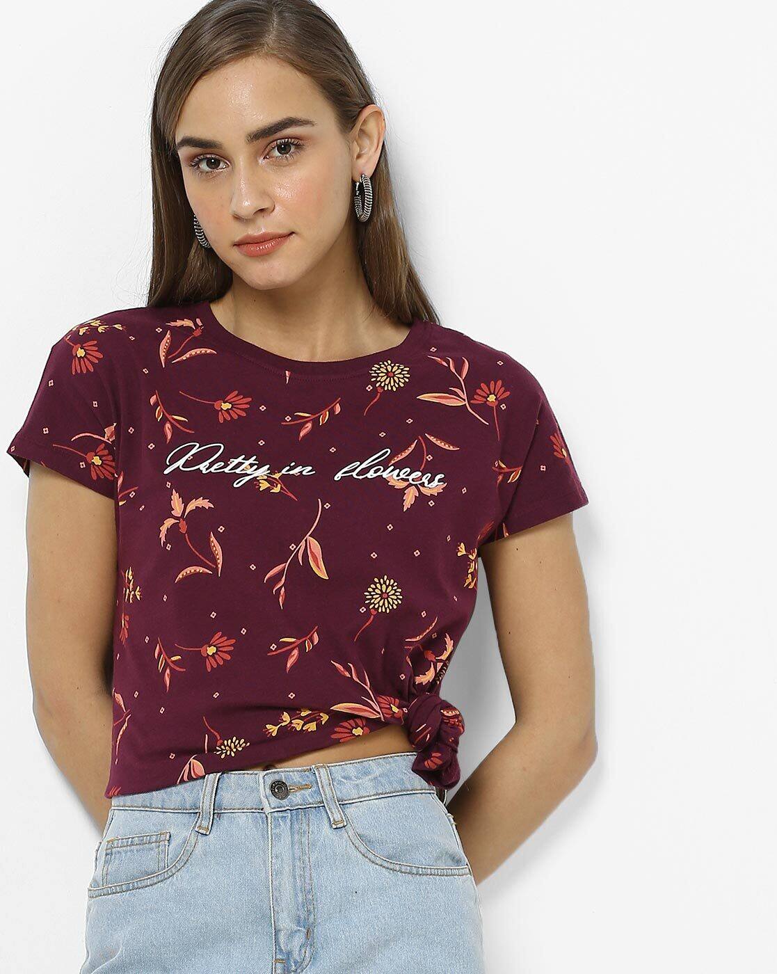 Purple Tshirts for Women by DNMX Online 