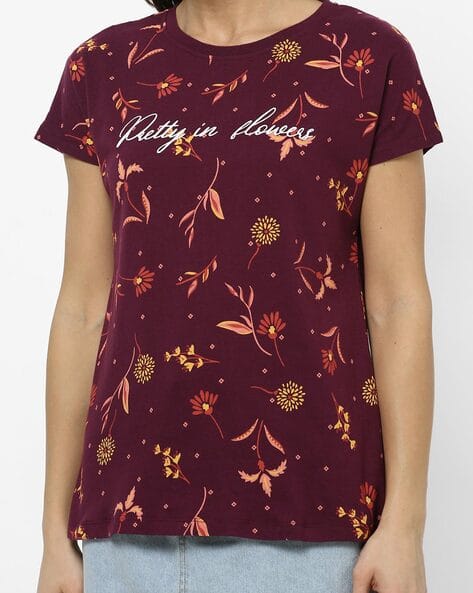 Floral Print Crew-Neck T-shirt (Image - 1)