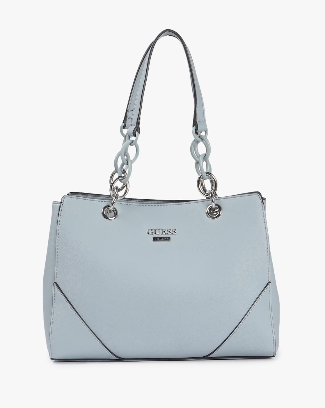 guess blue handbag