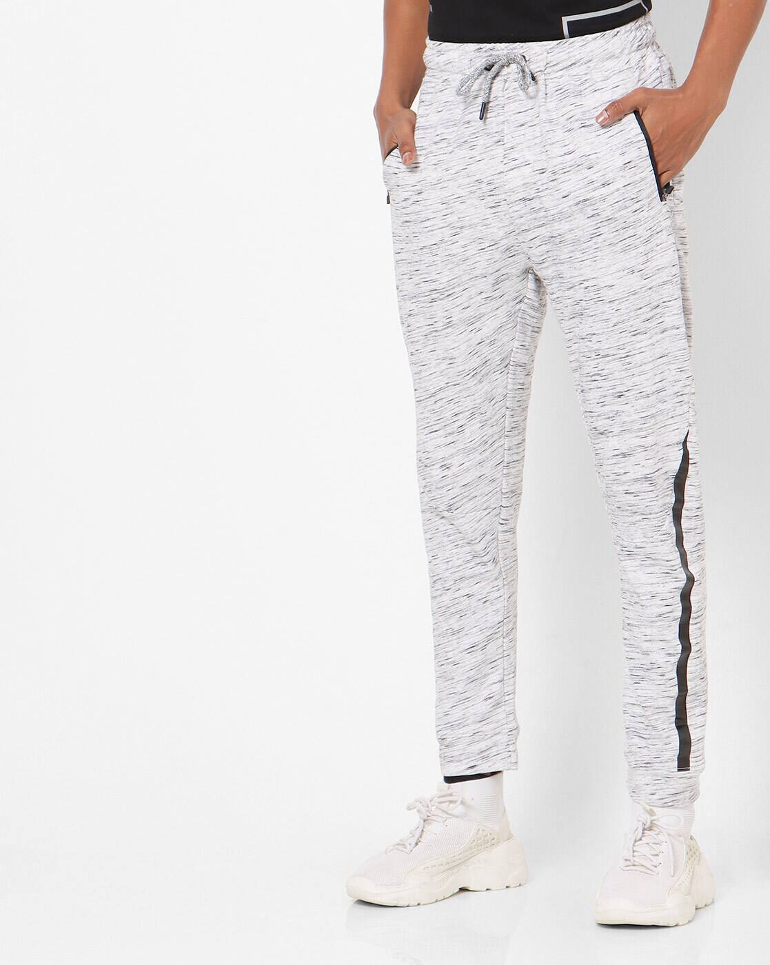 grey joggers zip pockets