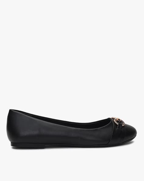 Round-Toe Ballerinas with Metal Overlay (Image - 2)