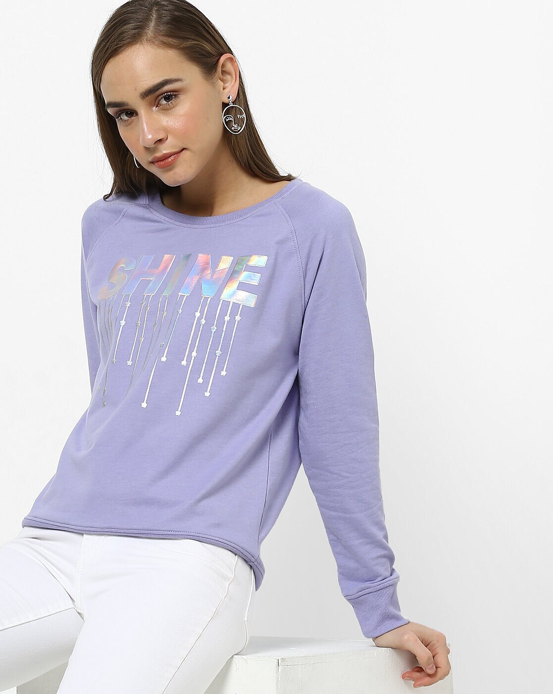 Buy Lavender Sweatshirt & Hoodies for Women by DNMX Online