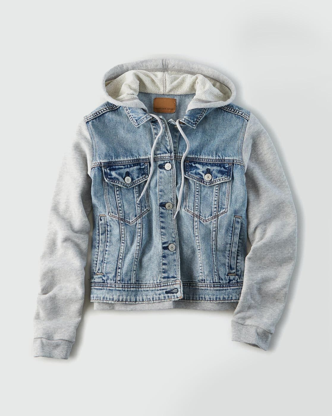 american eagle outfitters hooded denim jacket womens