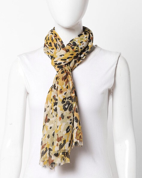 Printed Scarf with Fringed Hem Price in India