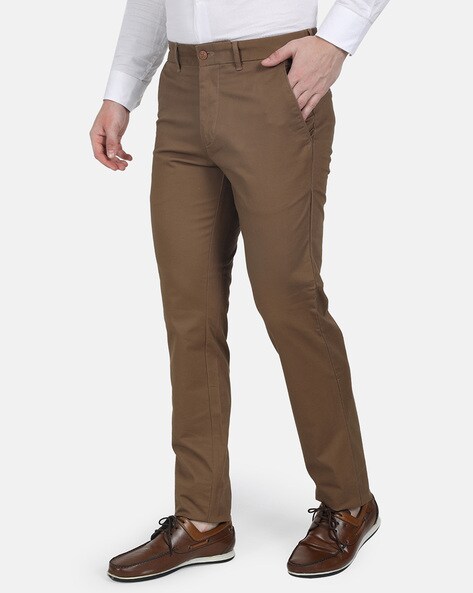 Buy MONTE CARLO Natural Printed Cotton Lycra Regular Fit Mens Trousers |  Shoppers Stop