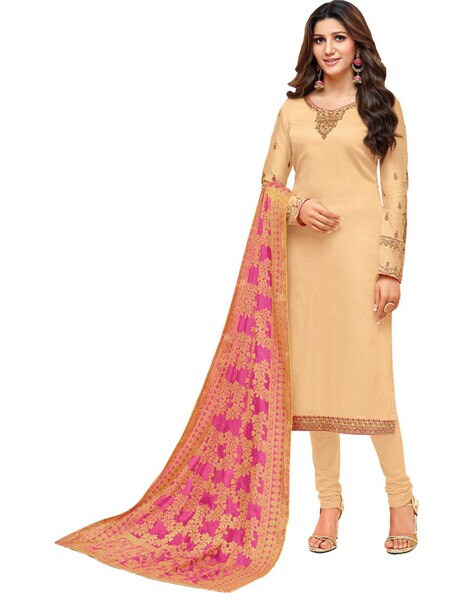 Unstitched Dress Material with Dupatta Price in India