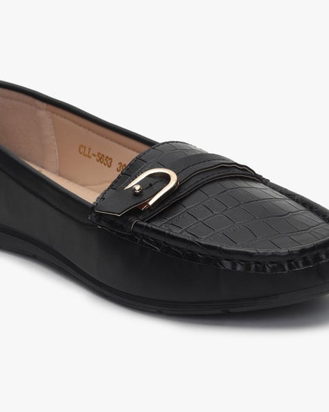 Reptilian Pattern Ballerinas with Buckle Fastening (Image - 1)