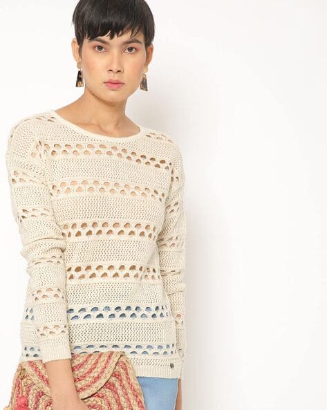 Buy Beige Sweaters Cardigans for Women by MADAME Online