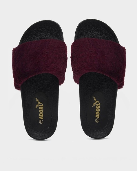 Burgundy outlet slippers womens