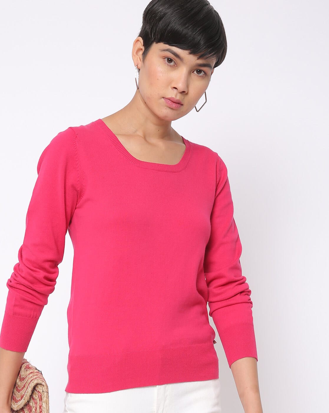 Womens hot pink sweater Clearance