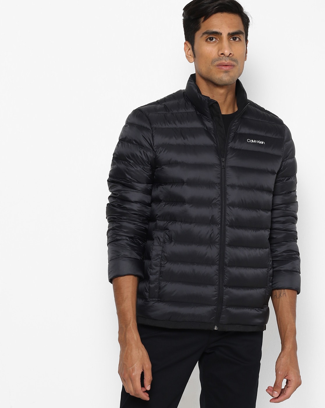 Calvin klein black hot sale jacket mens