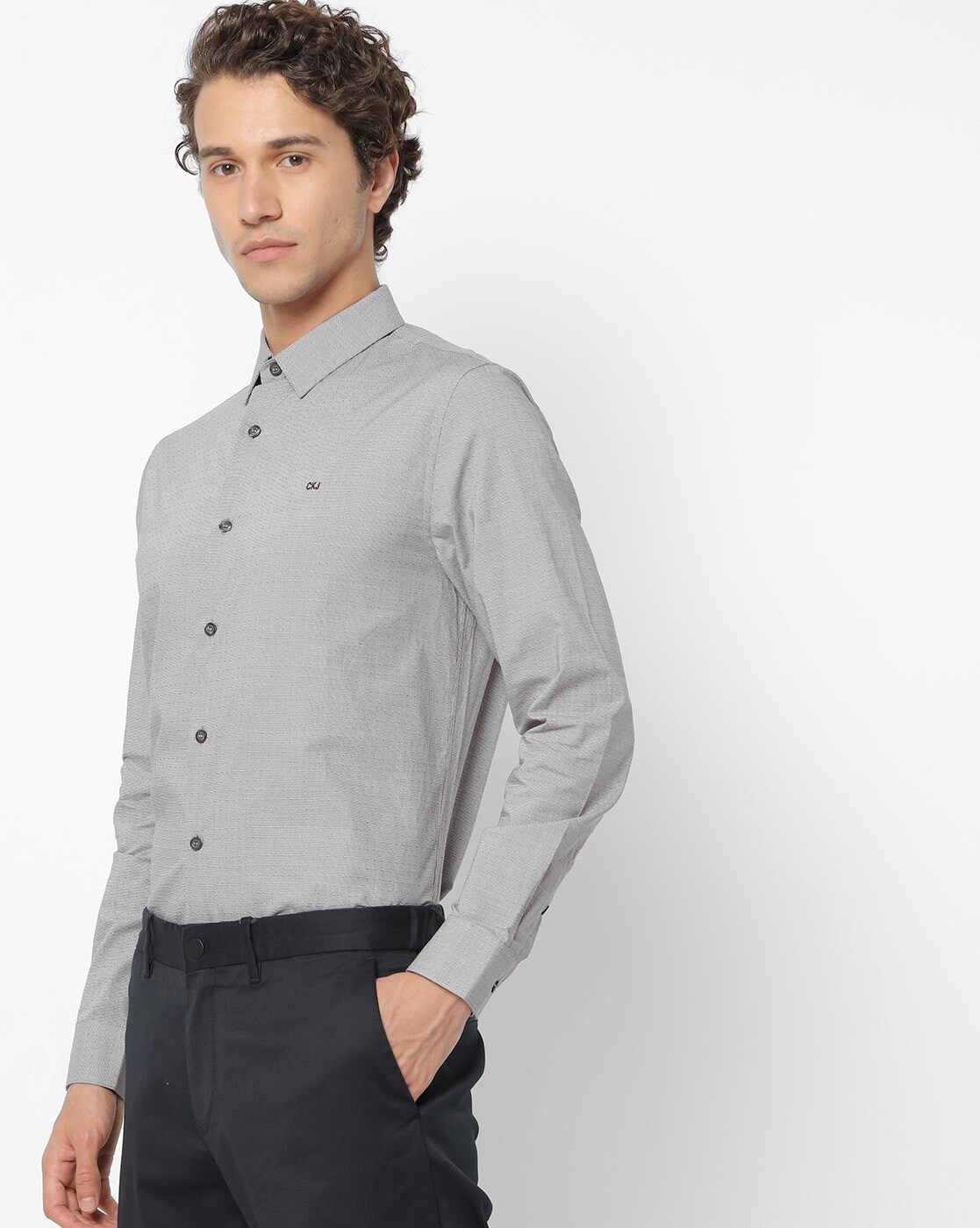 calvin klein mandarin collar shirt