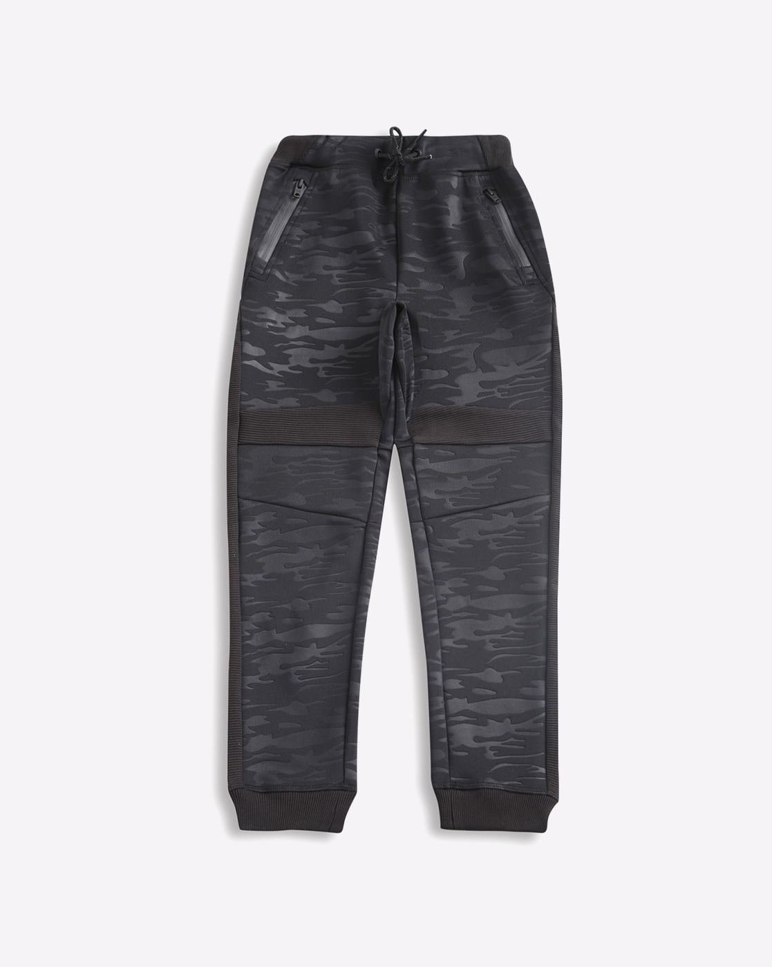 boys black slim fit joggers