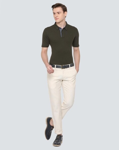 Buy Cream Trousers & Pants for Men by LOUIS PHILIPPE Online