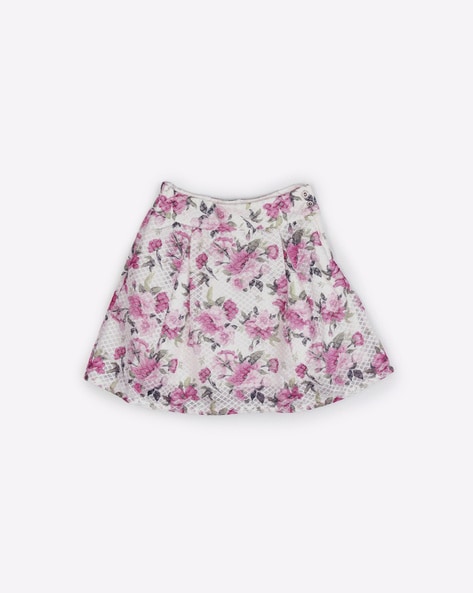 Peppermint Floral Print Flared Skirt