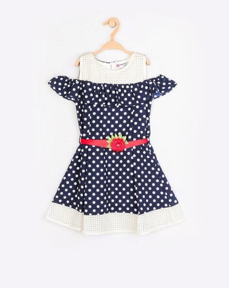 Peppermint Polka-Dot Print A-line Dress