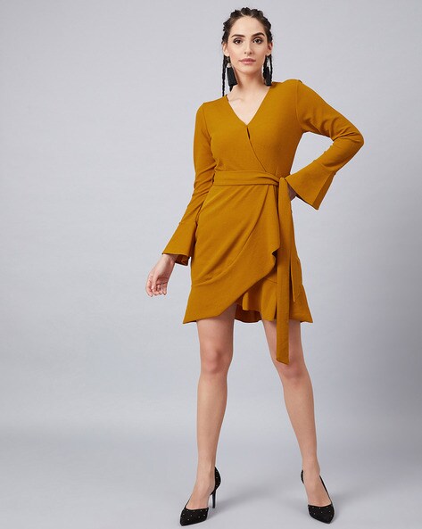 Buy Mustard Dresses for Women by Poshbery Online 