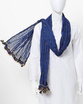 rangriti Crinkled Dupatta with Motifs-picture-24