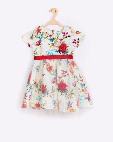 Peppermint Floral Print A-line Dress