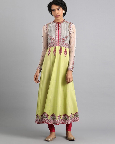 High neck shop anarkali kurti