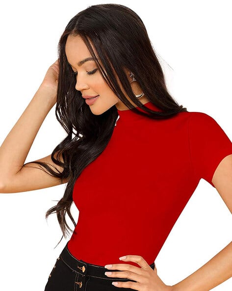 Slim Fit High-Neck T-shirt (Image - 1)