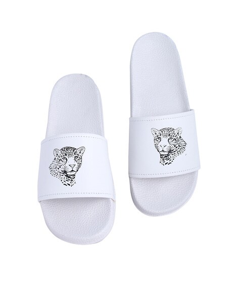 cheetah slip on sandals