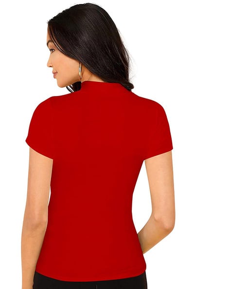 Slim Fit High-Neck T-shirt (Image - 2)