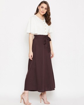 button skirt top