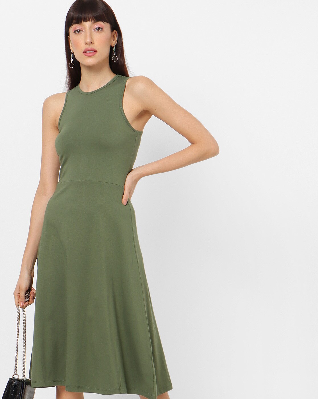 womens olive green dress