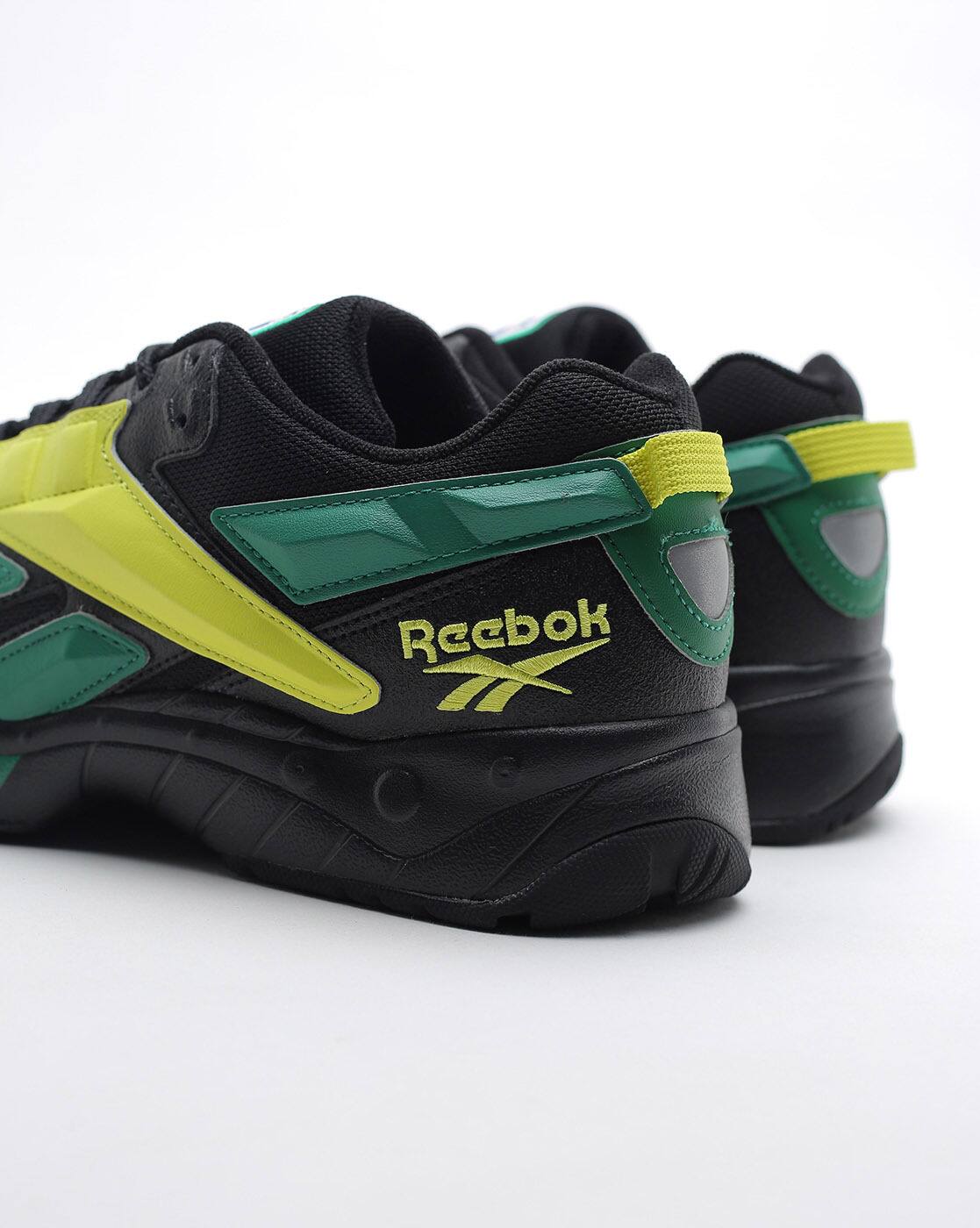 reebok black and green sport shoes