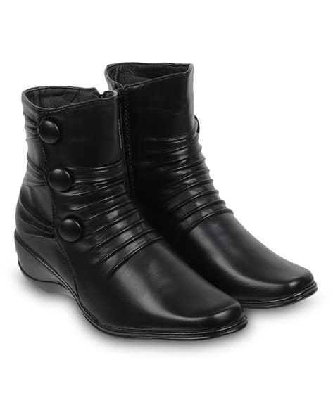 Ankle-Length Boots with Side Zipper (Image - 2)